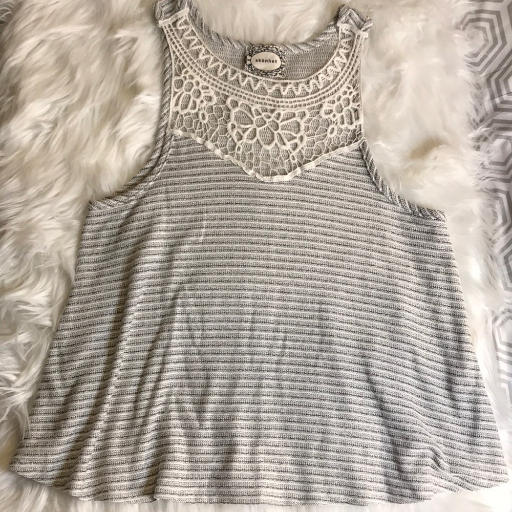Skonhet knitted Lacey tank top sz XL